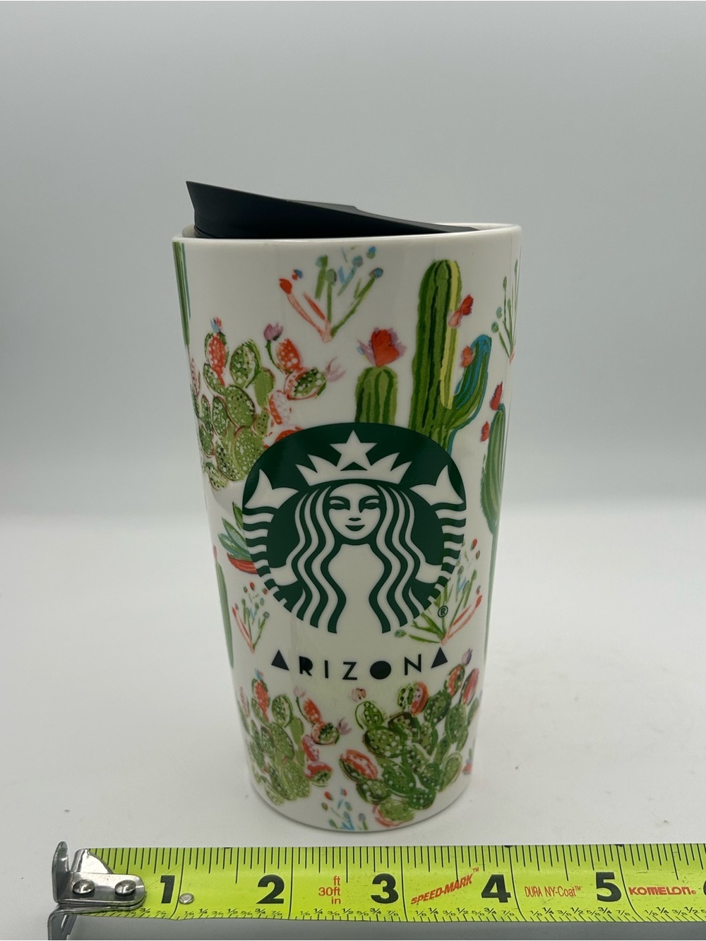 Starbucks Arizona Cactus Floral Ceramic Tumbler 12 oz With Lid